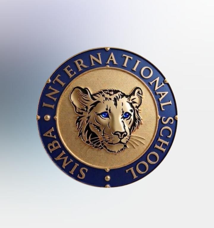 The Simba International School crest — the lion that has stood over this school since 1981.