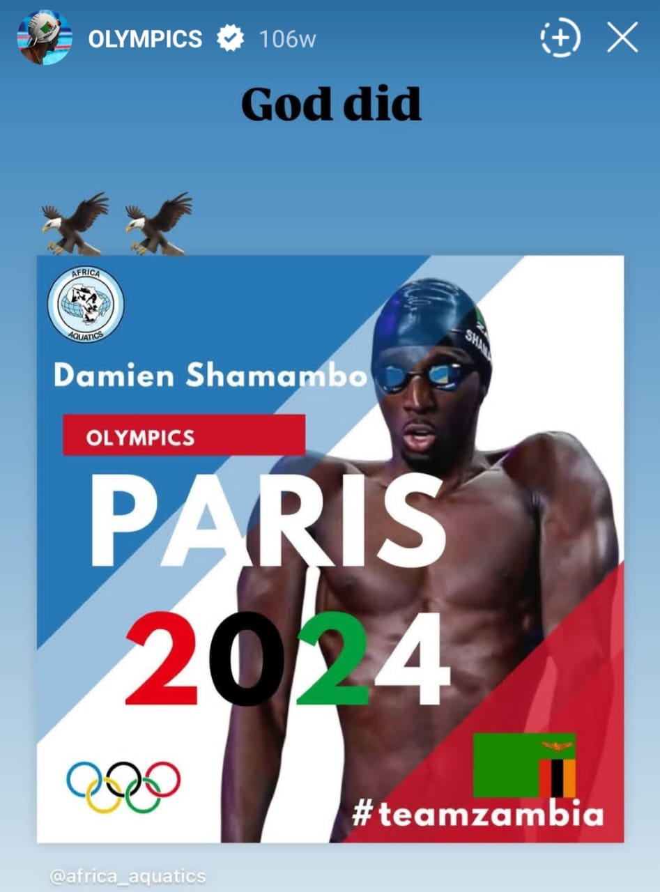 Damien Shamambo representing Team Zambia