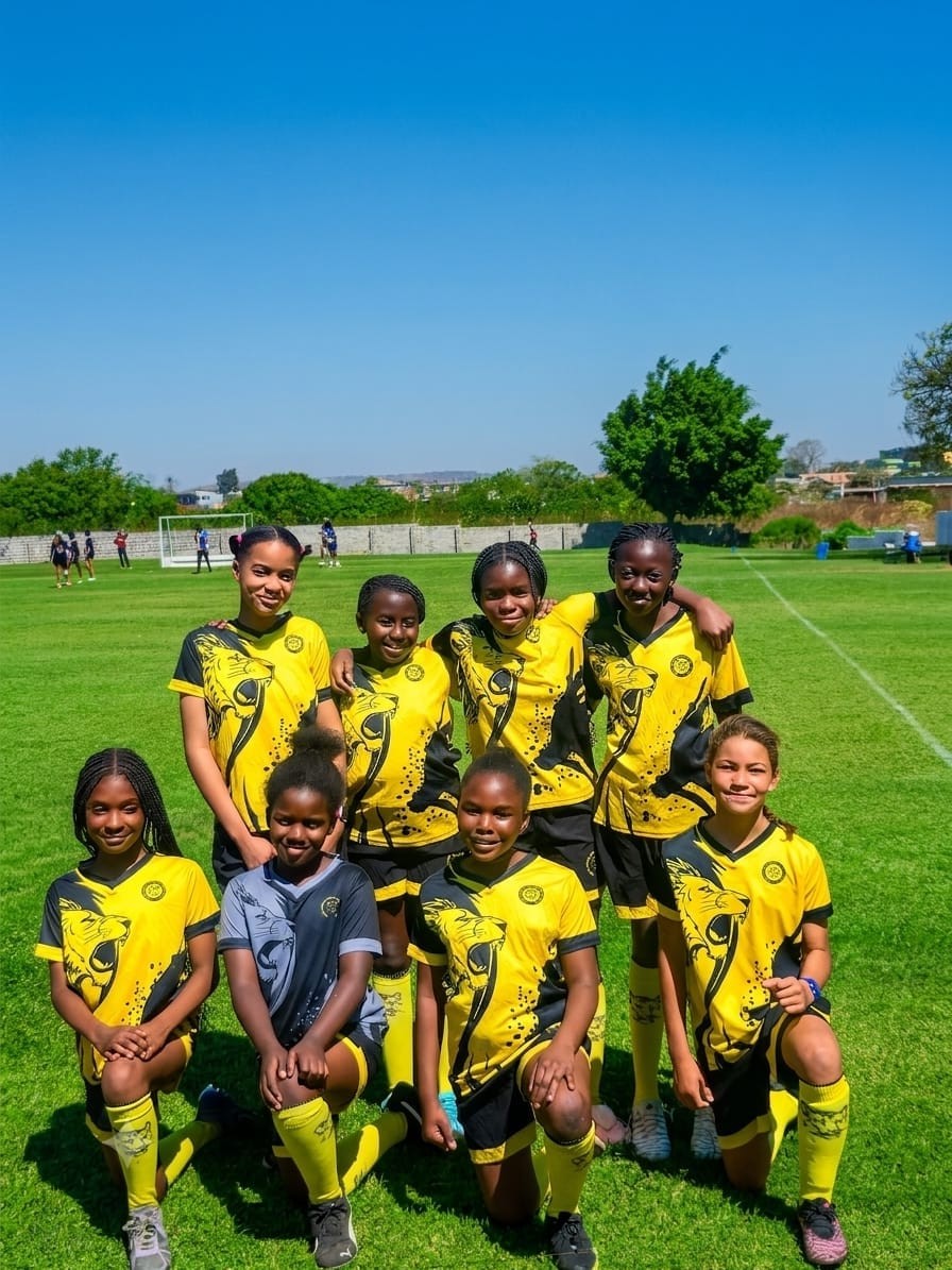 Simba senior girls football team on the field